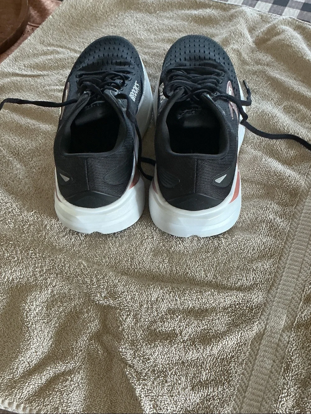 Brooks Women's Black Running Shoes with Rose Metallic Accent